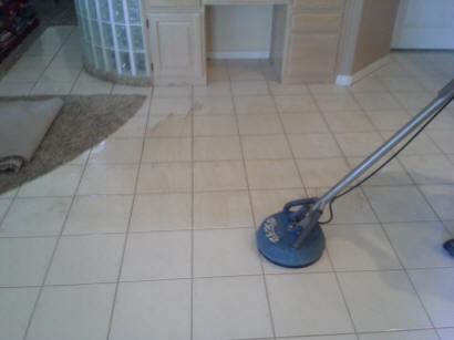Tile floor cleaning example